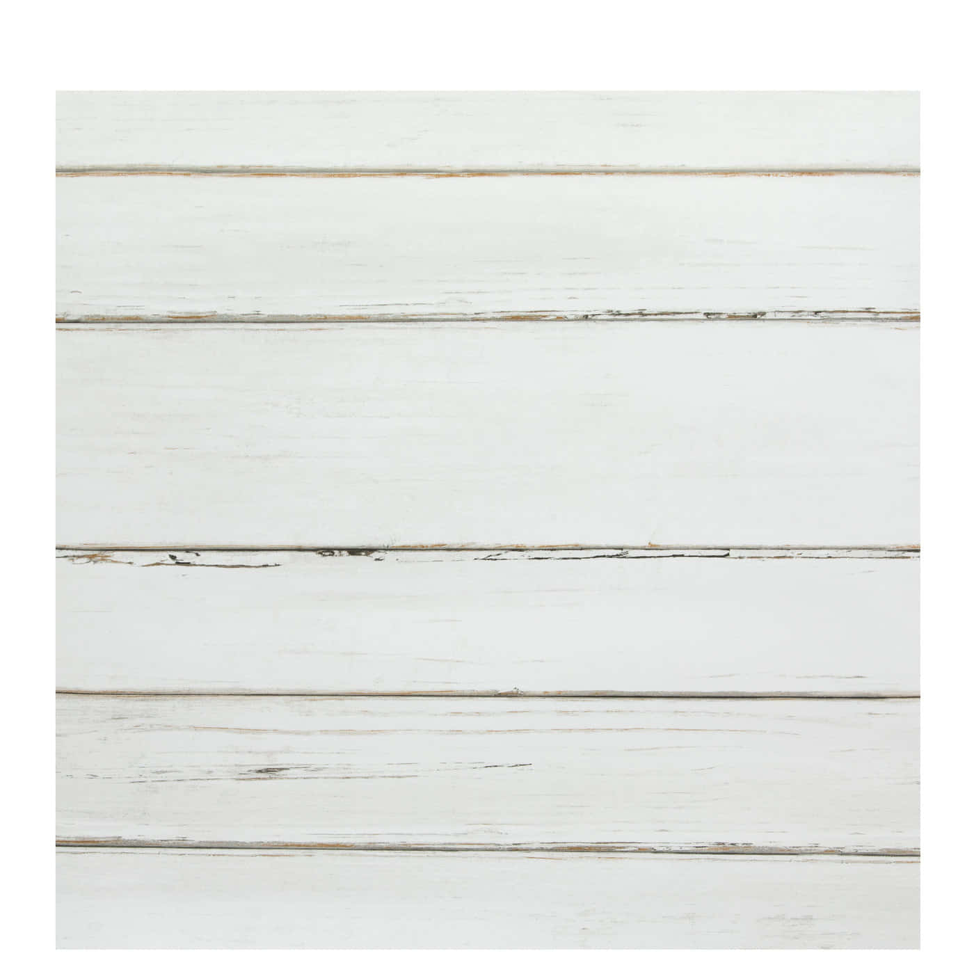 Shiplap 桌布 壁紙 — 經過風化的白色木板，帶有可見的木紋和微妙的灰色底色，營造出質樸的紋理背景。