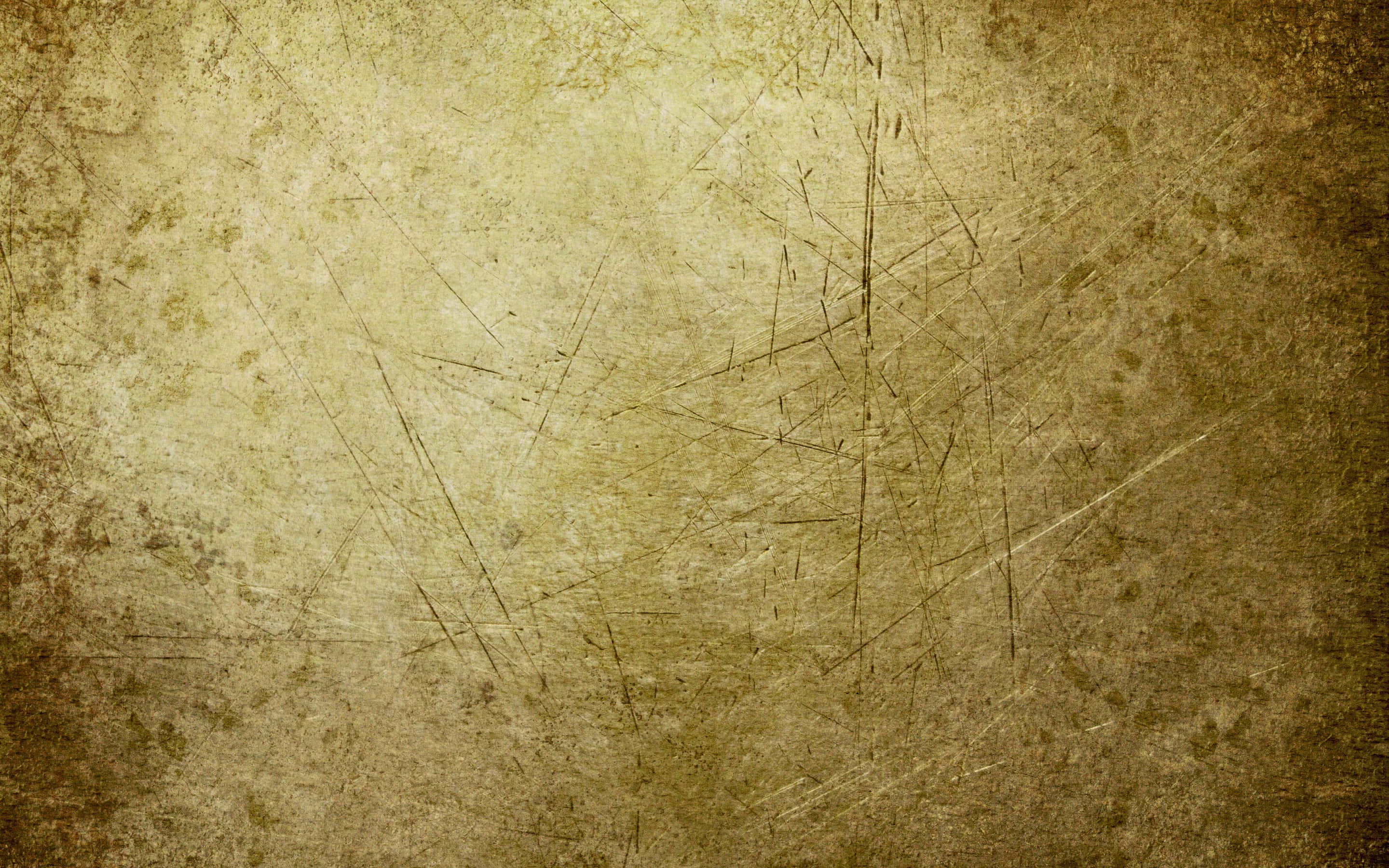 Yellow Grunge 桌布 壁紙 — 經風化的復古表面，帶有金棕色調，紋理畫布上有深刮痕。