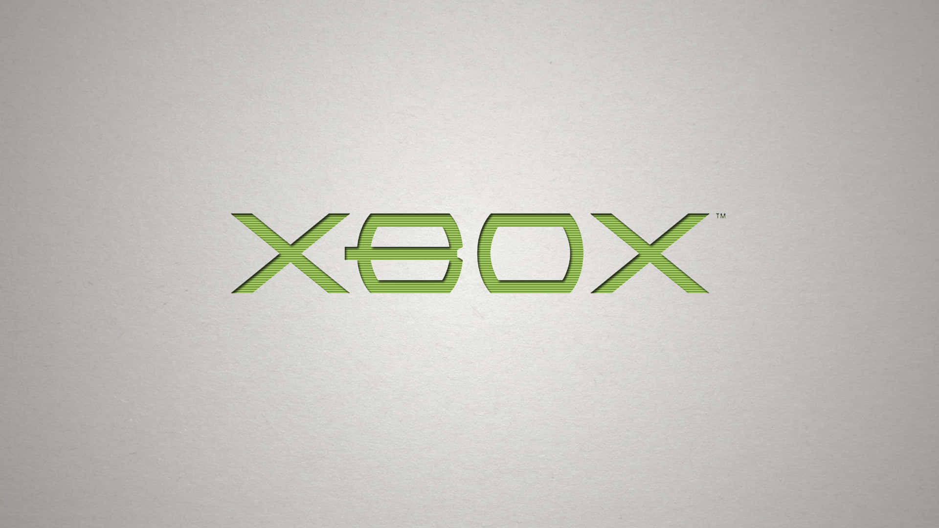 桌布 壁紙 — 綠色Xbox標誌，帶有對角線條紋，居中於有紋理的淺灰色背景上。