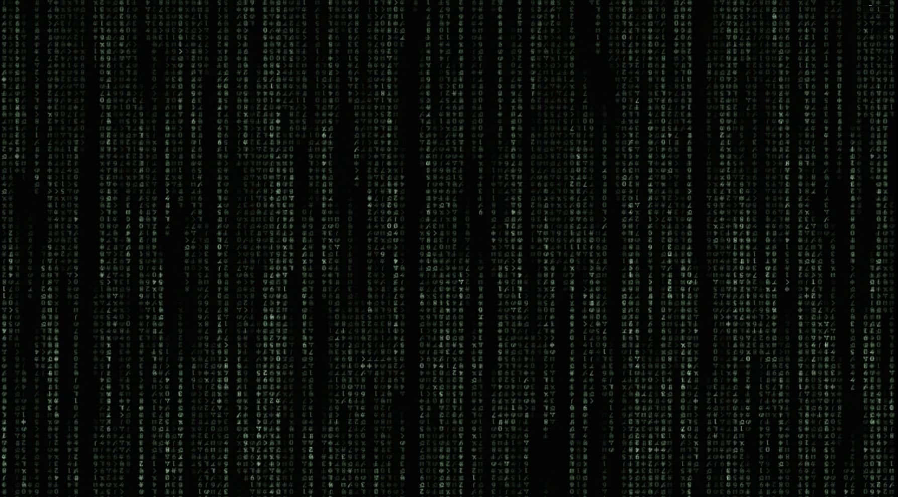 Matrix Code 桌布 壁紙 — 綠色代碼的數位雨在黑色虛空中如瀑布般傾瀉而下，呈現 Matrix 風格的視覺效果。