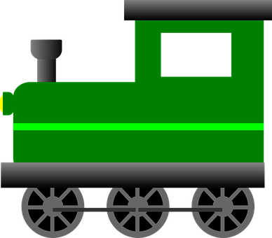 綠色卡通蒸氣火車向量圖 壁紙