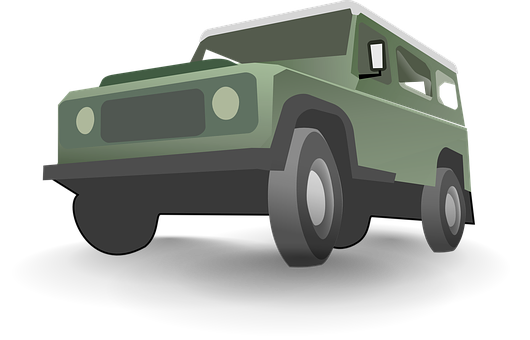 綠色向量吉普車插圖 壁紙