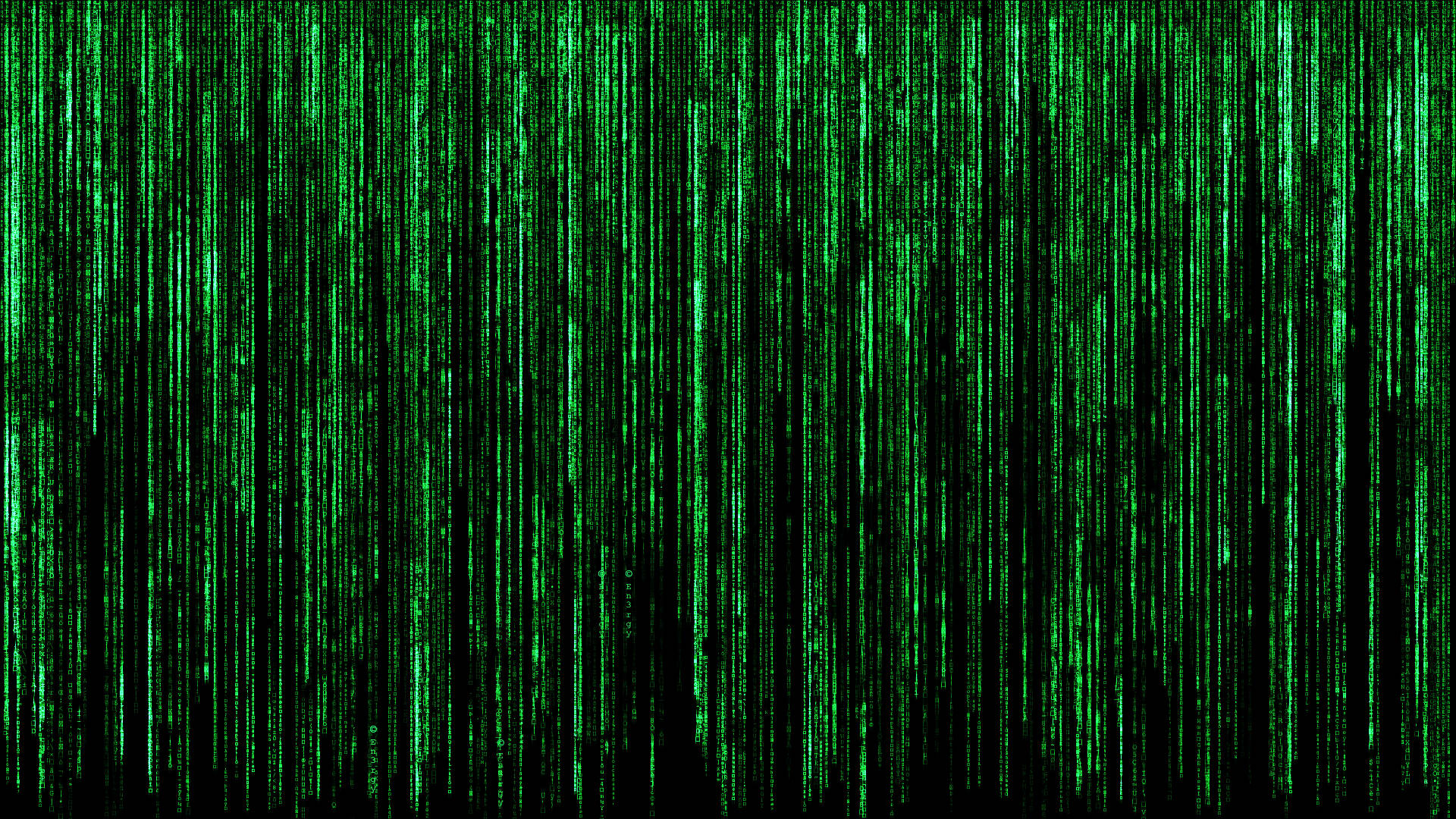 矩陣 桌布 壁紙 — 綠色數位代碼流垂直傾瀉在黑色背景上，呈現 Matrix 風格視覺效果。