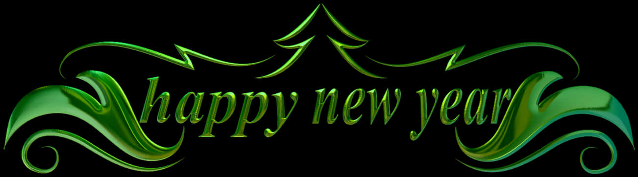 綠色新年快樂圖案 壁紙