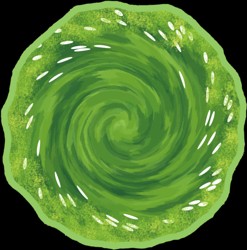 綠色漩渦傳送門插畫