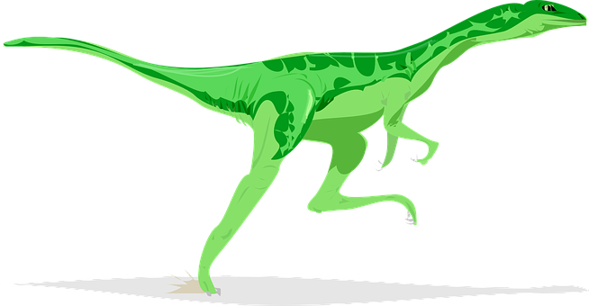 綠色獸腳類恐龍插圖 壁紙
