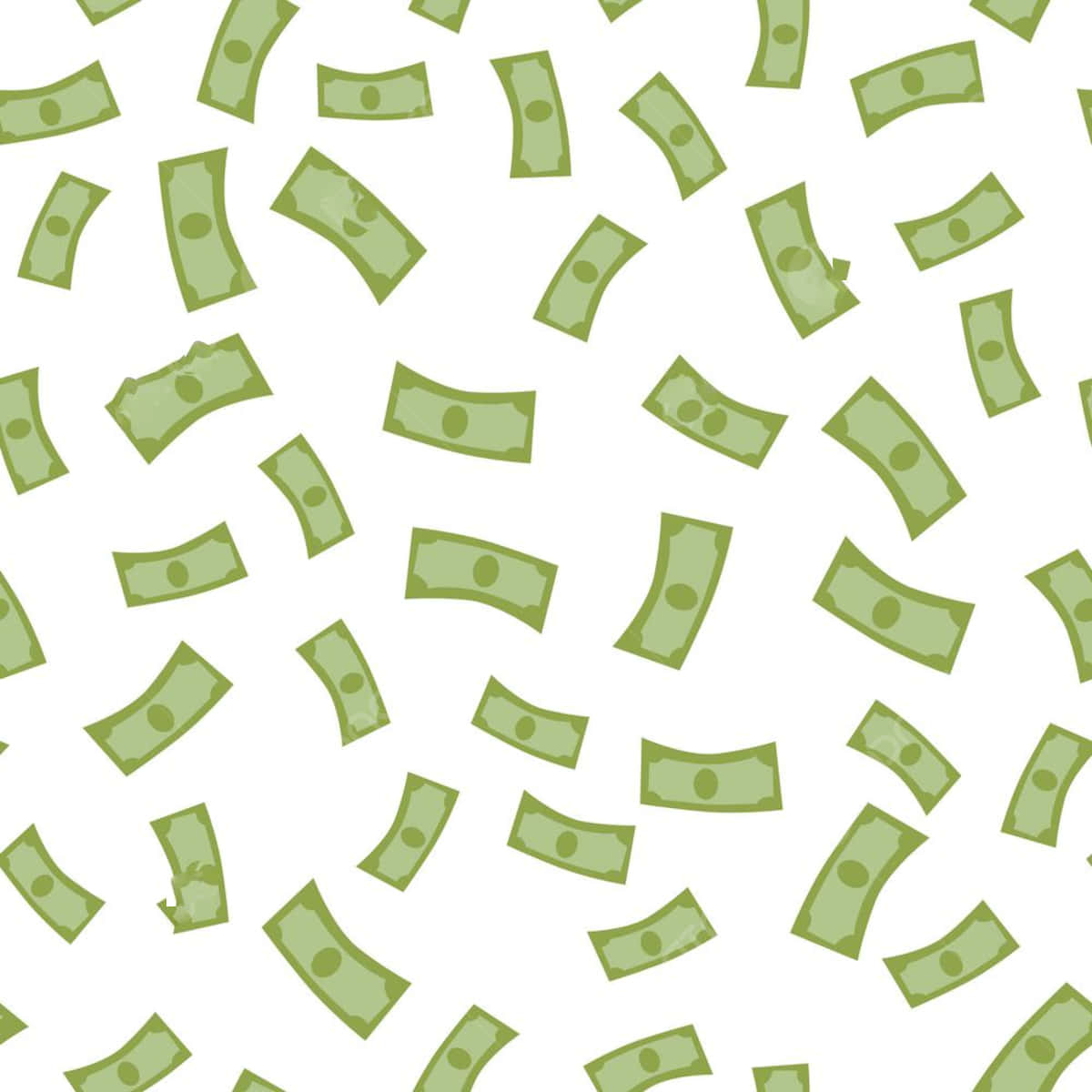 Money Falling 桌布 壁紙 — 綠色美元鈔票以重複圖案如雨般落在純白背景上。