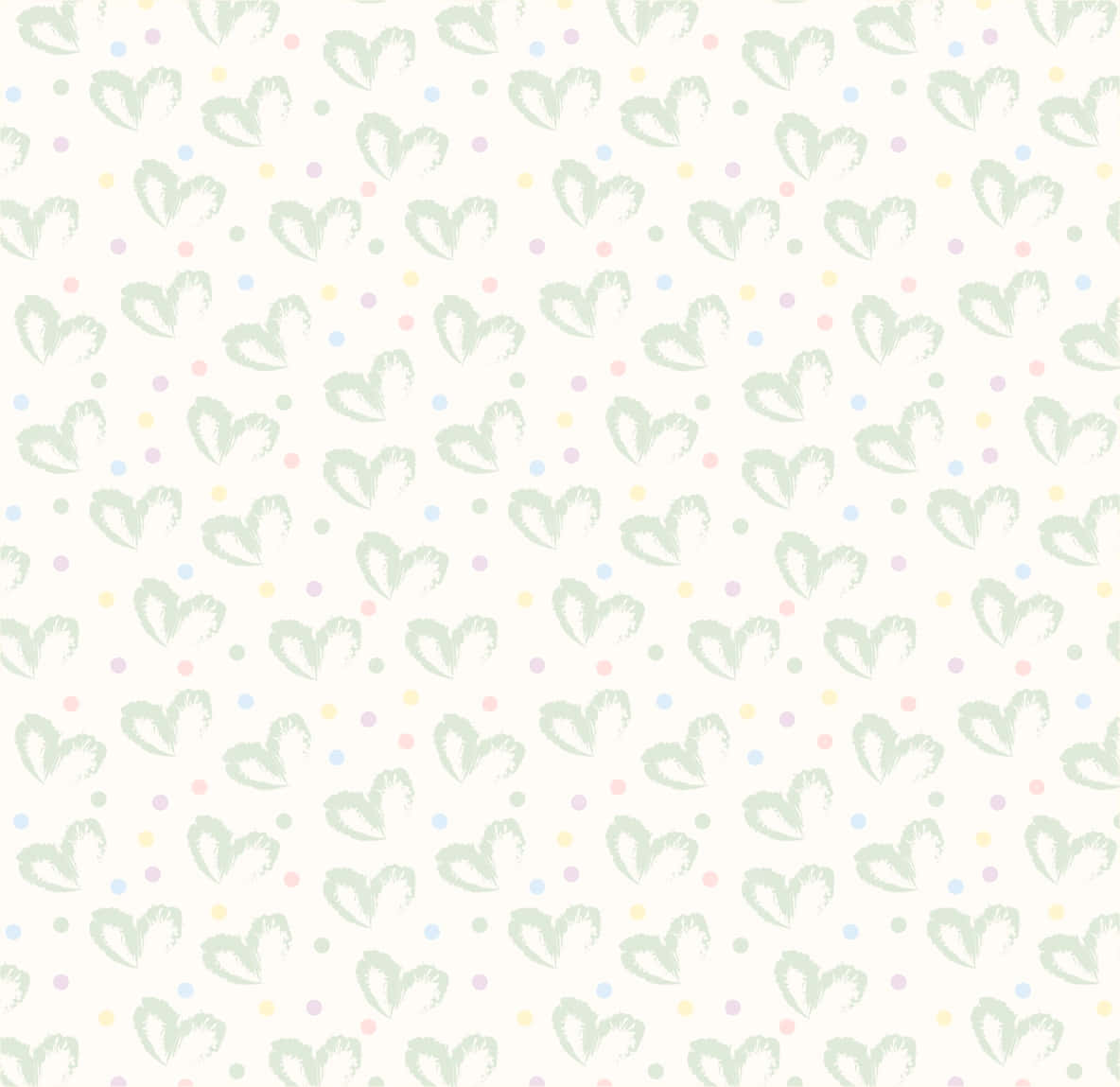 綠色與白色的愛心圖案 壁紙