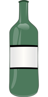 綠色葡萄酒瓶向量插圖 壁紙