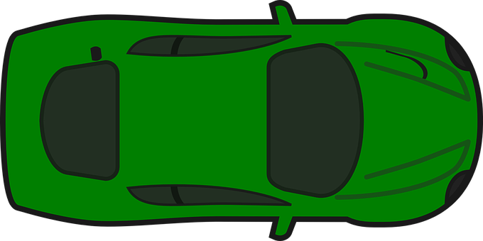 綠色賽車頂視圖