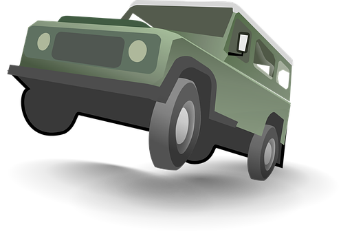綠色越野車插畫 壁紙