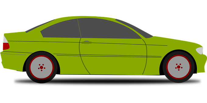 綠色轎車側面視圖 — 汽車 壁紙