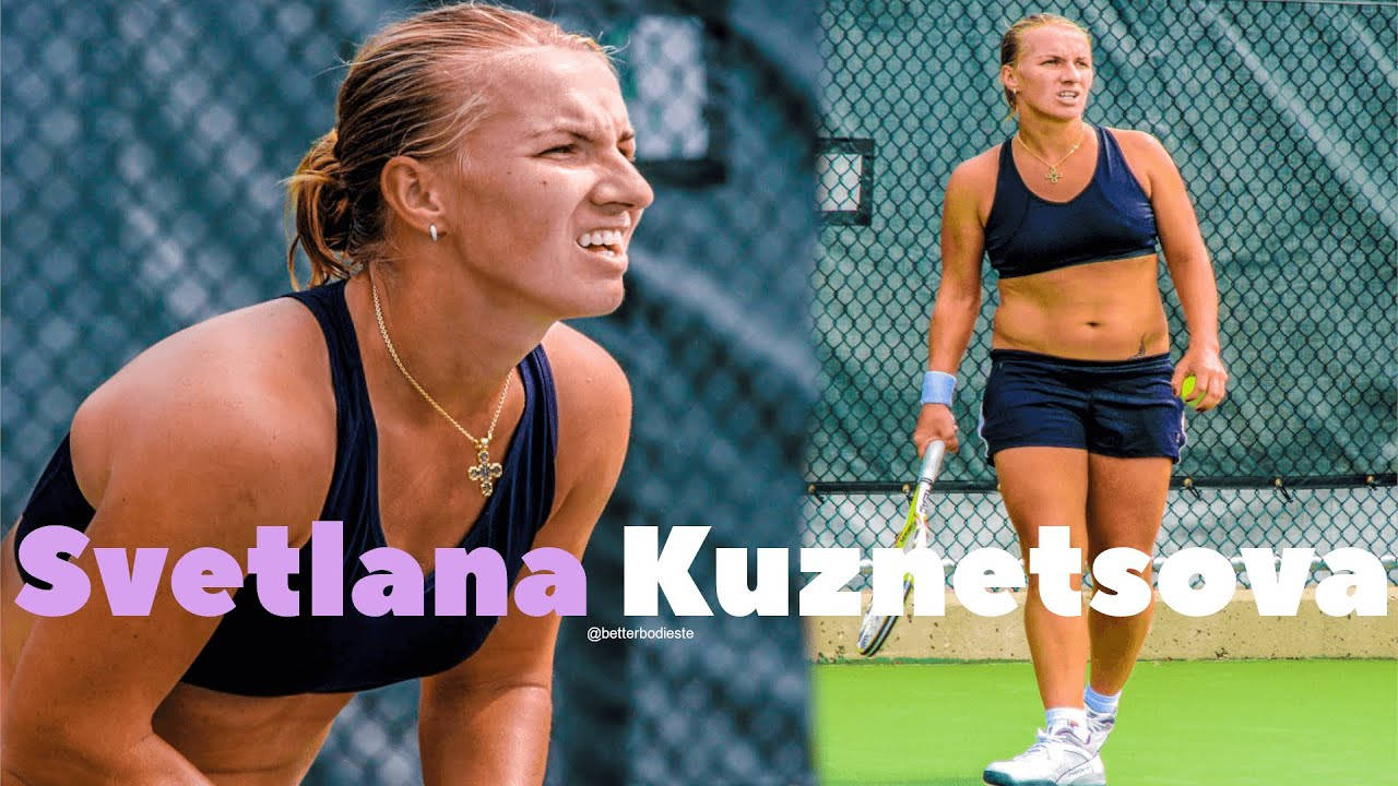 Svetlana Kuznetsova 桌布 壁紙 — 網球運動員斯維特拉娜·庫茲涅佐娃在綠色球場上比賽時高度專注，背景為鐵絲網圍欄。