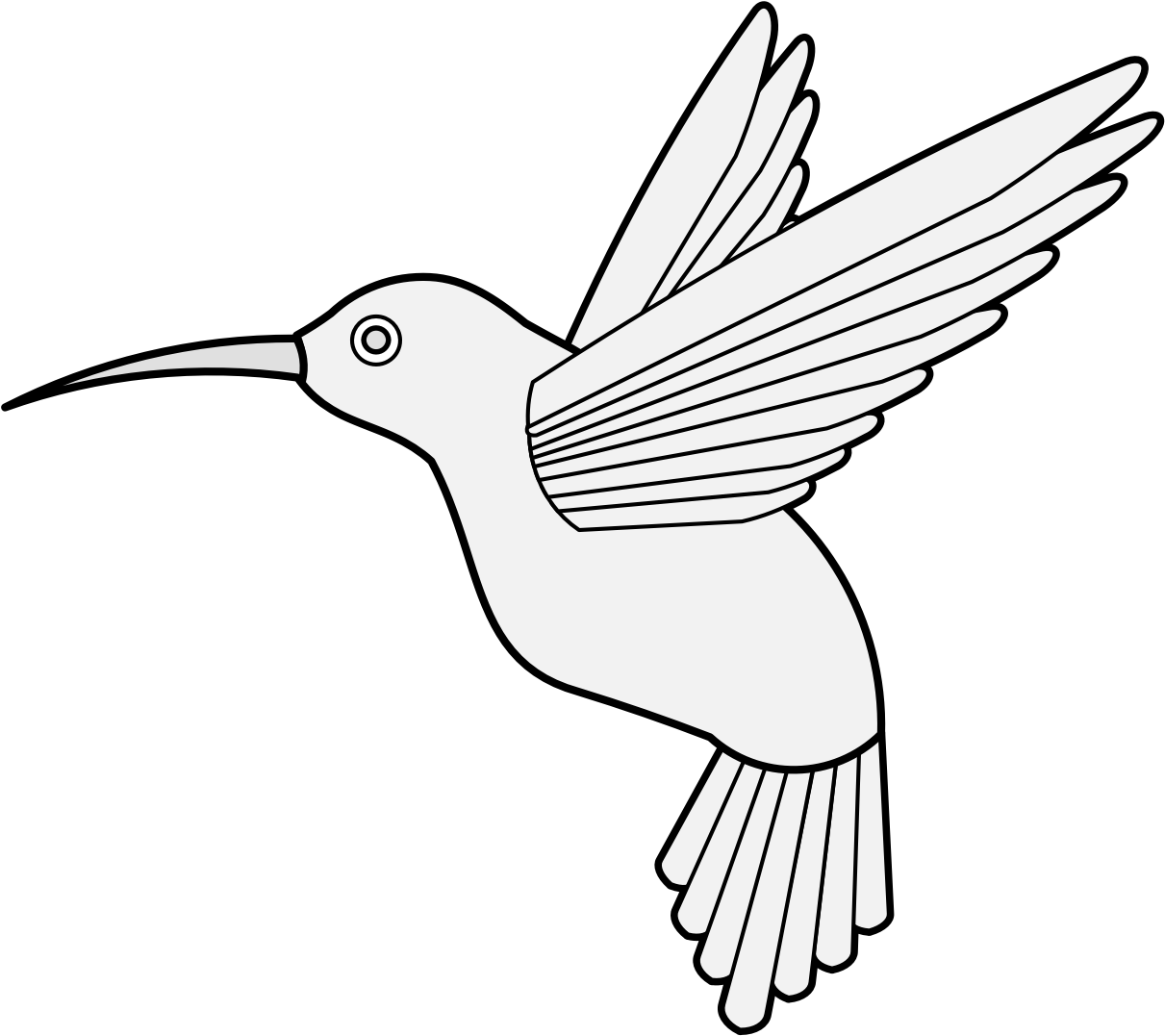 線條勾勒的蜂鳥插畫 壁紙