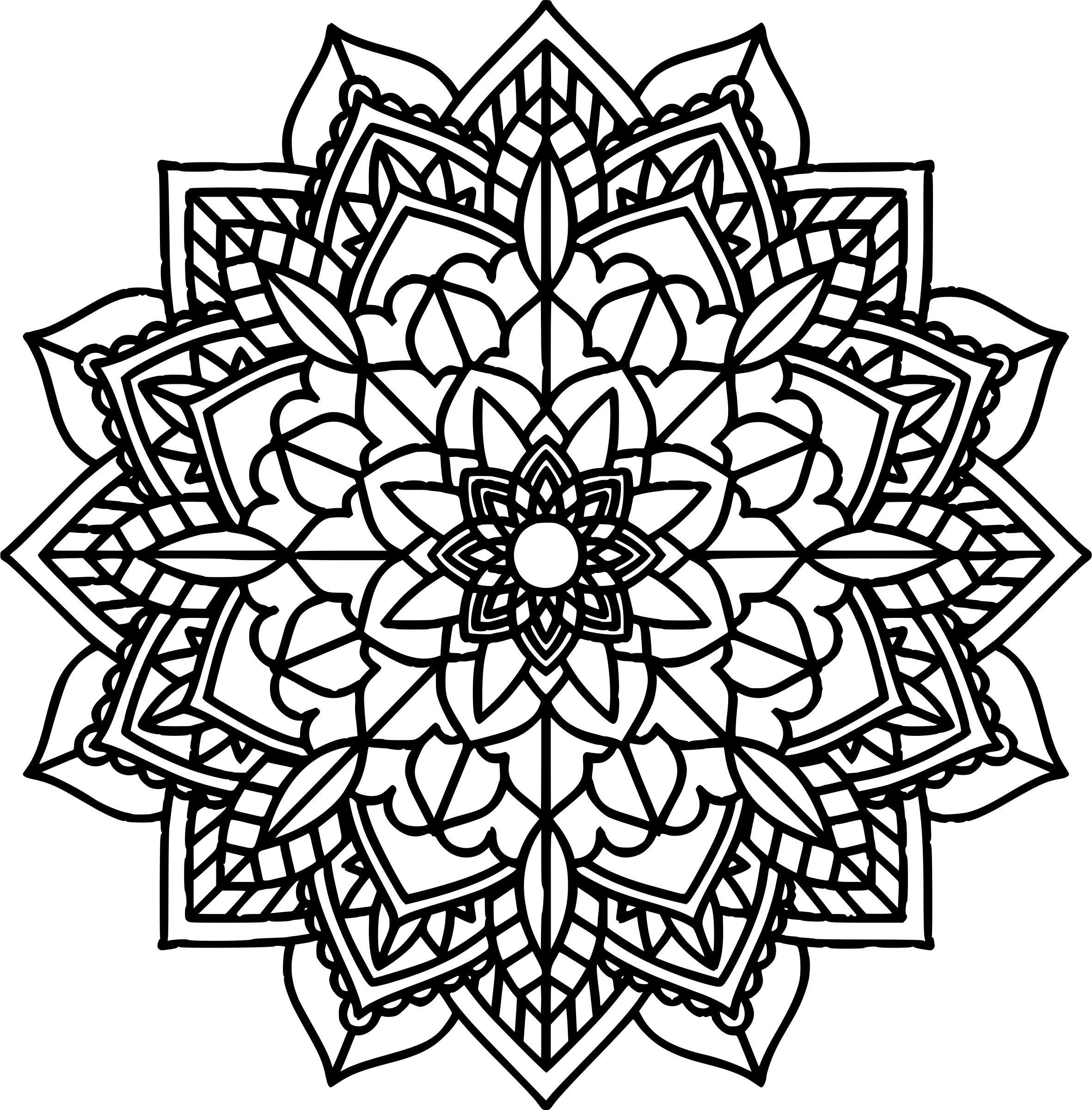 繁複黑色曼陀羅圖案設計 壁紙
