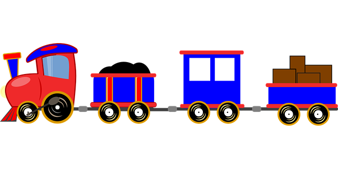 繽紛卡通火車插畫 壁紙