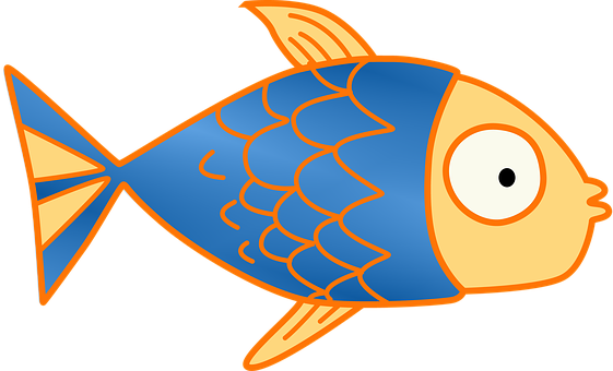 繽紛卡通魚插畫 壁紙