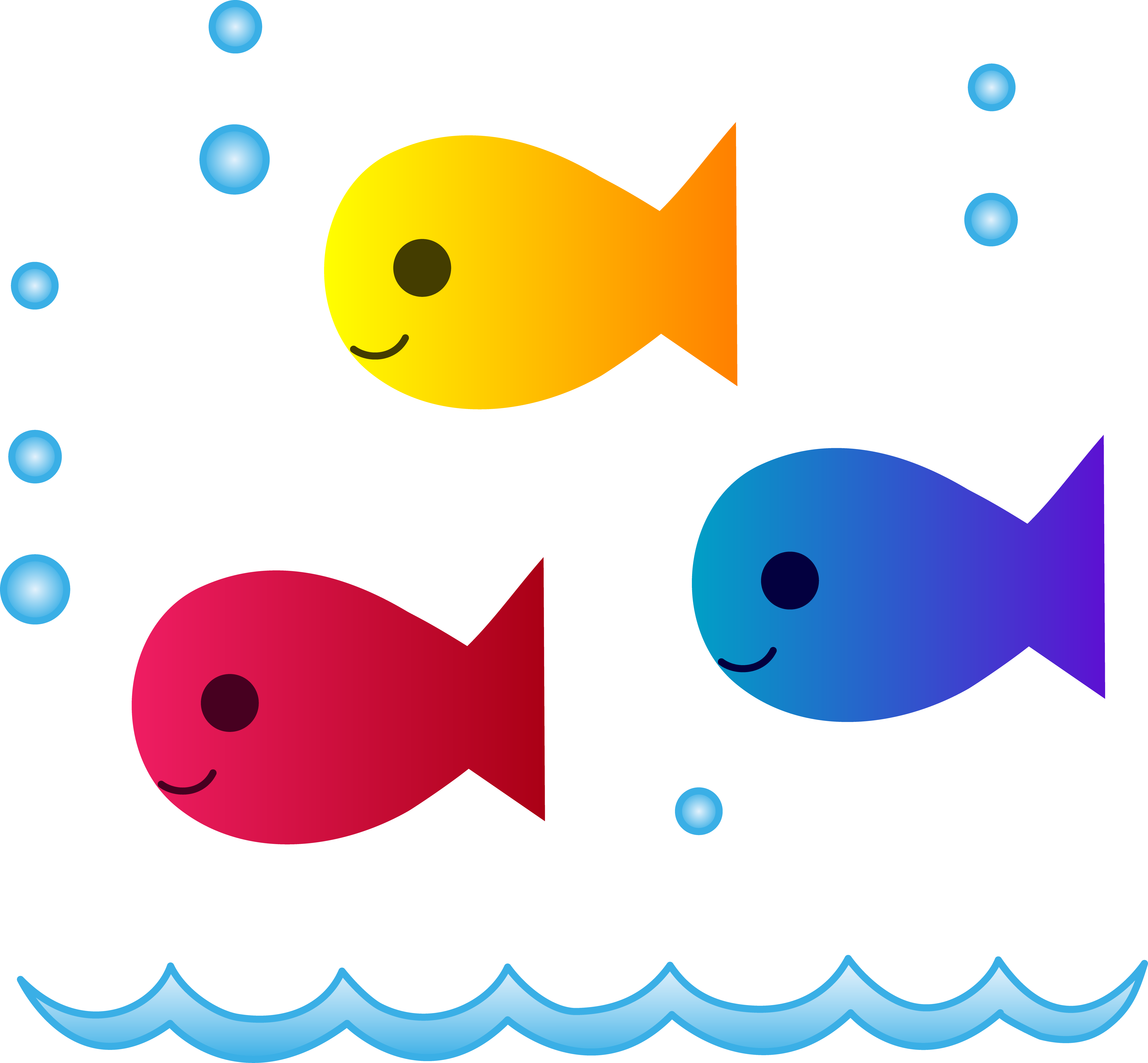 繽紛卡通魚水下世界 壁紙