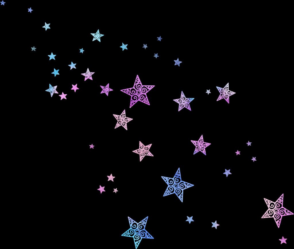 繽紛閃爍星星圖案 壁紙