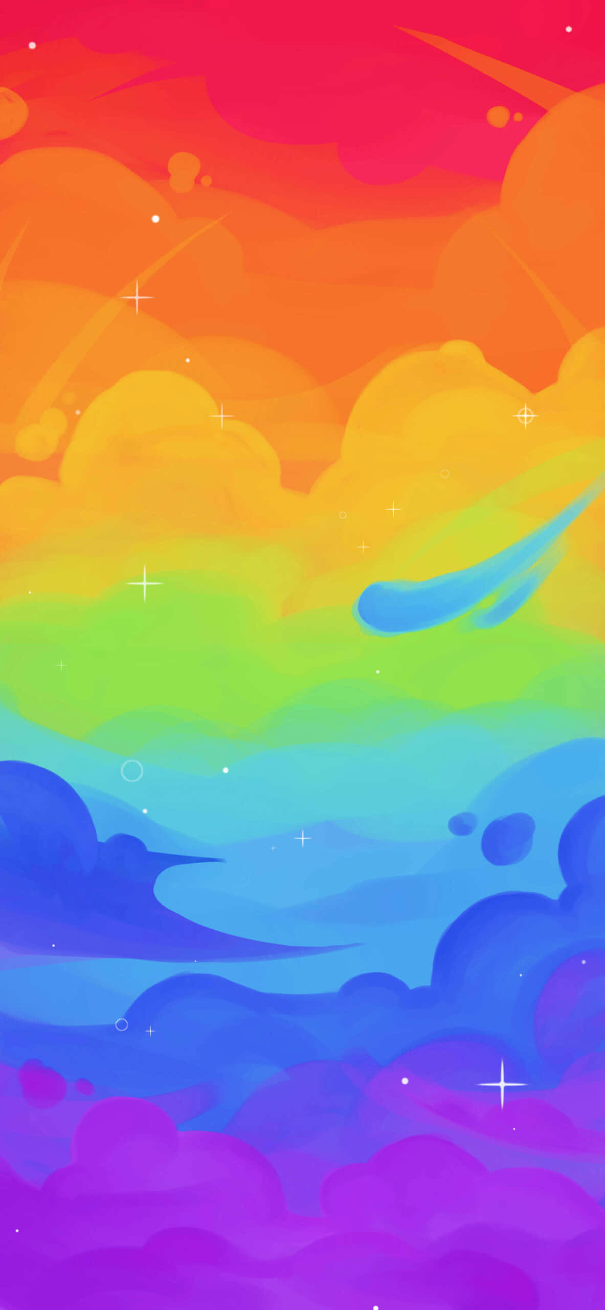 美學LGBT彩虹雲朵繪畫 壁紙