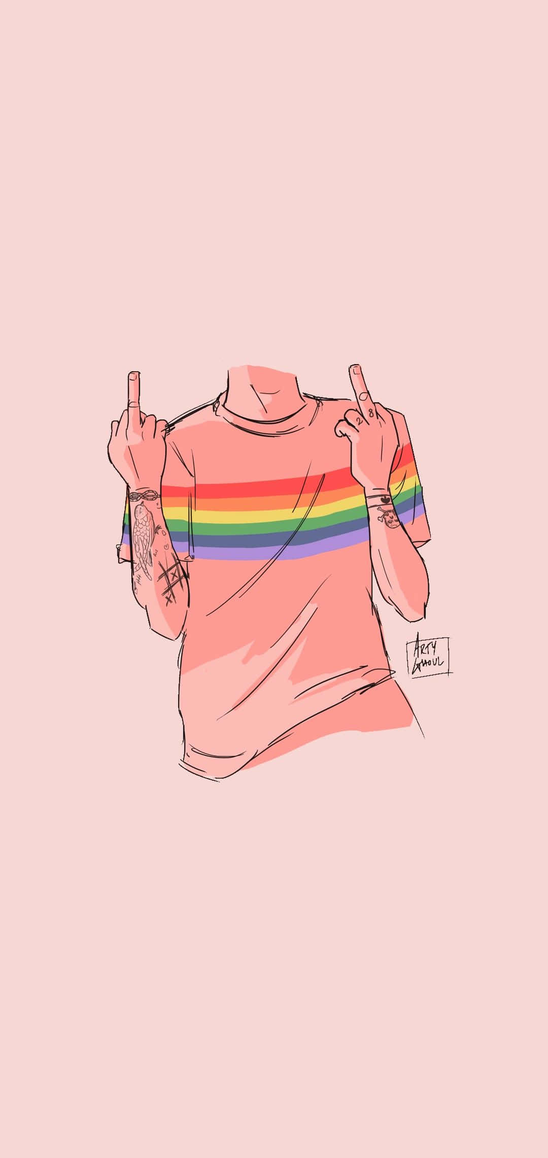 美學彩虹LGBT T恤 壁紙