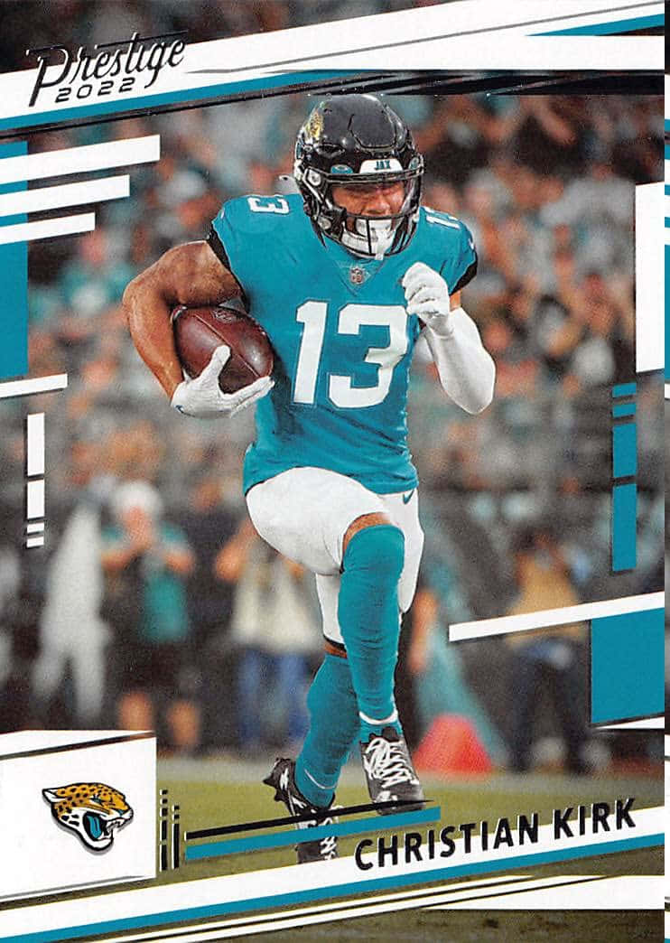足球 桌布 壁紙 — 美式足球員 Christian Kirk 身穿青綠色 13 號球衣，在比賽中帶球衝刺。