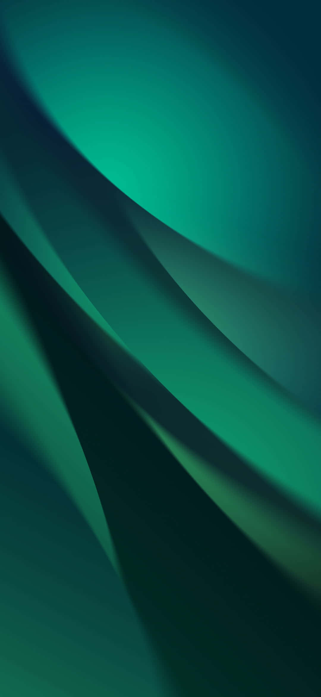 Aqua Green 桌布 壁紙 — 翡翠綠和藍綠色的平滑流動漸變，配合柔和的光線點綴，營造出寧靜的抽象數位桌布。