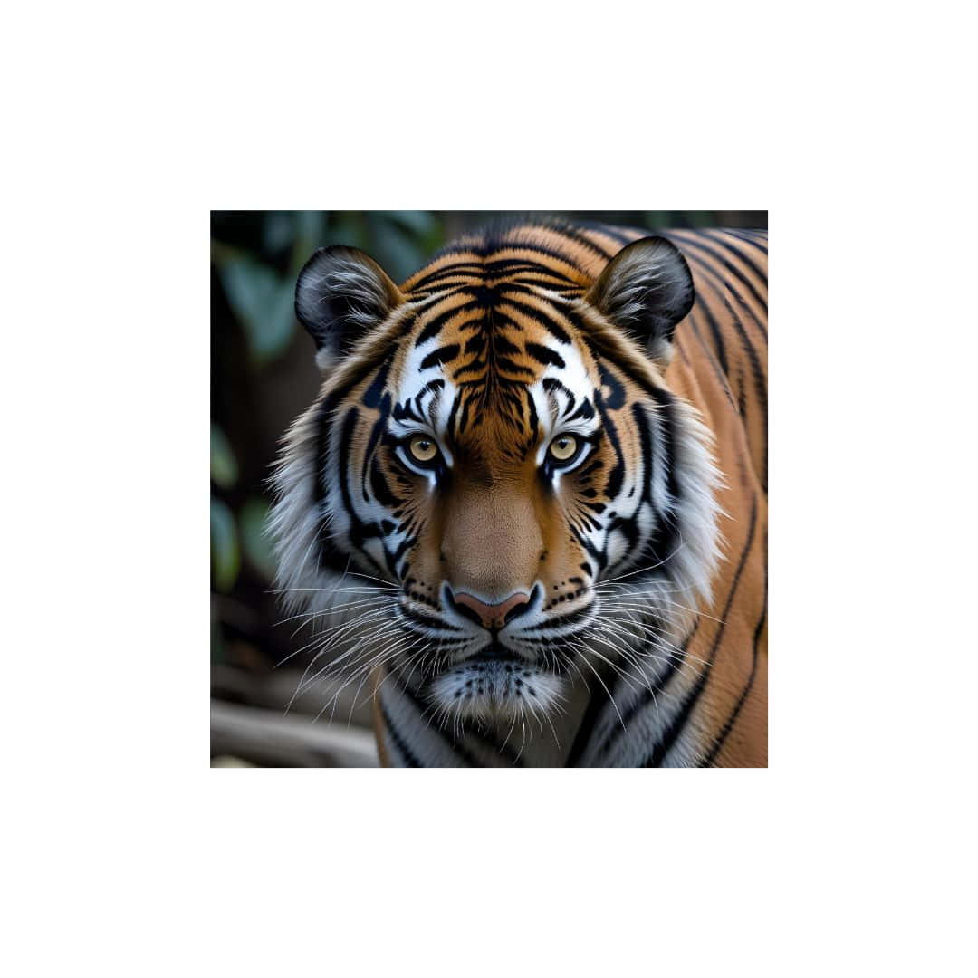 Tiger Looking At Its prey With keen eye 壁紙 — 老虎的近距離特寫，橙色毛皮黑色條紋，銳利黃色眼睛，眼神強烈。