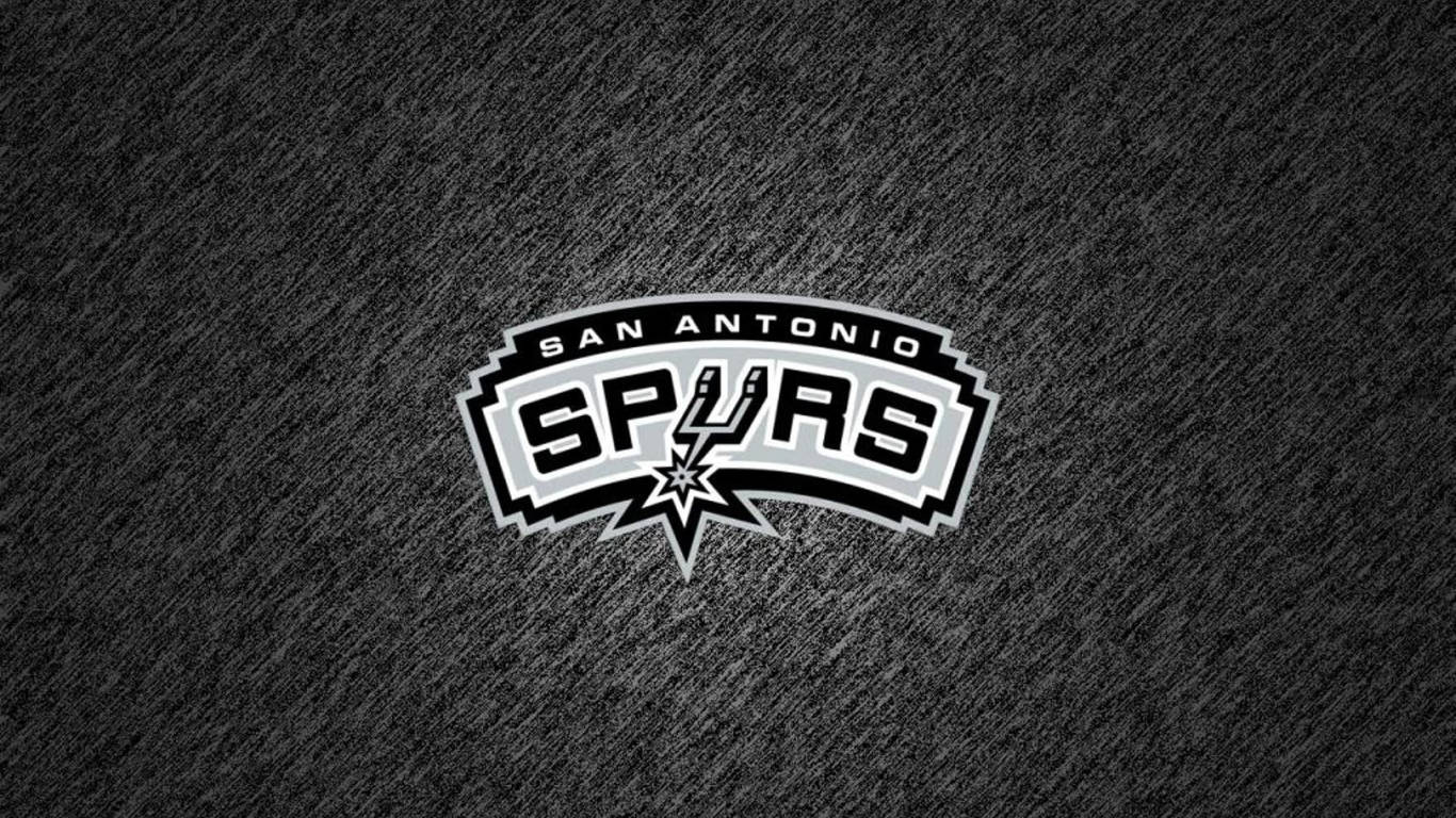 Spurs 桌布 壁紙 — 聖安東尼奧馬刺隊標誌，銀色和黑色，帶紋理的深灰色背景。
