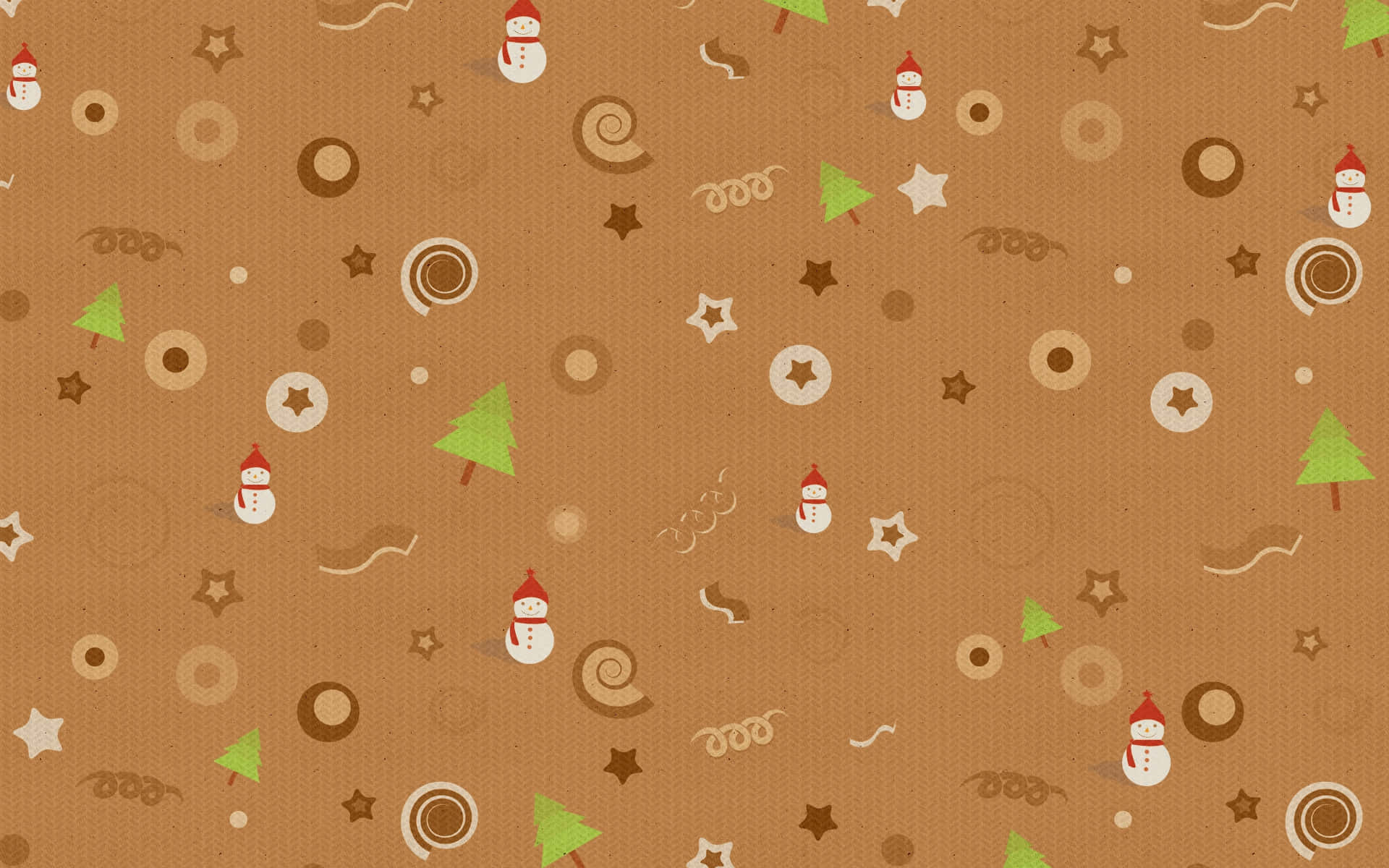 聖誕圖案，點綴星星與雪人 壁紙