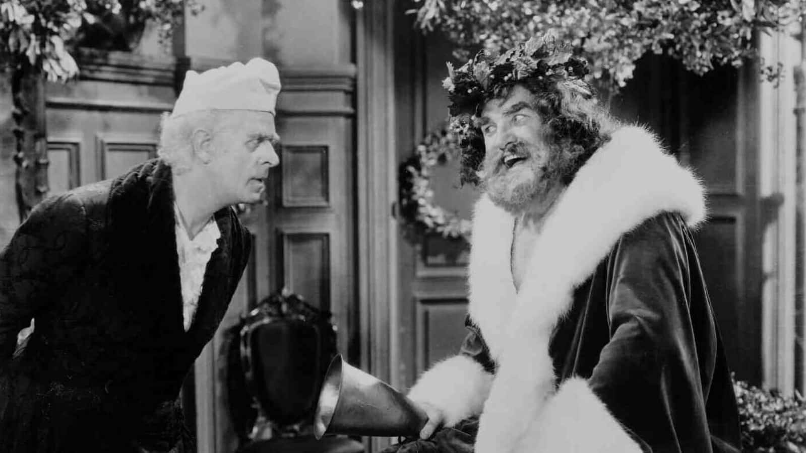 聖誕老人與聖誕老人在聖誕老人的雪橇上 壁紙