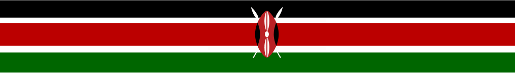 Kenya 桌布 壁紙 — 肯亞國旗以黑色、紅色、白色和綠色橫條紋為特色，中央有一個紅色盾牌和兩支白色長矛。