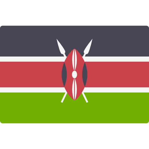 Kenya 桌布 壁紙 — 肯亞國旗由黑色、紅色、白色和綠色的橫條組成，中央有一個紅色盾牌和兩支白色長矛。
