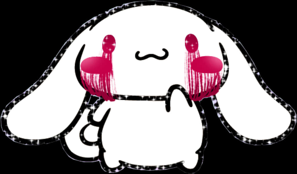 腮紅大耳狗貼紙 壁紙
