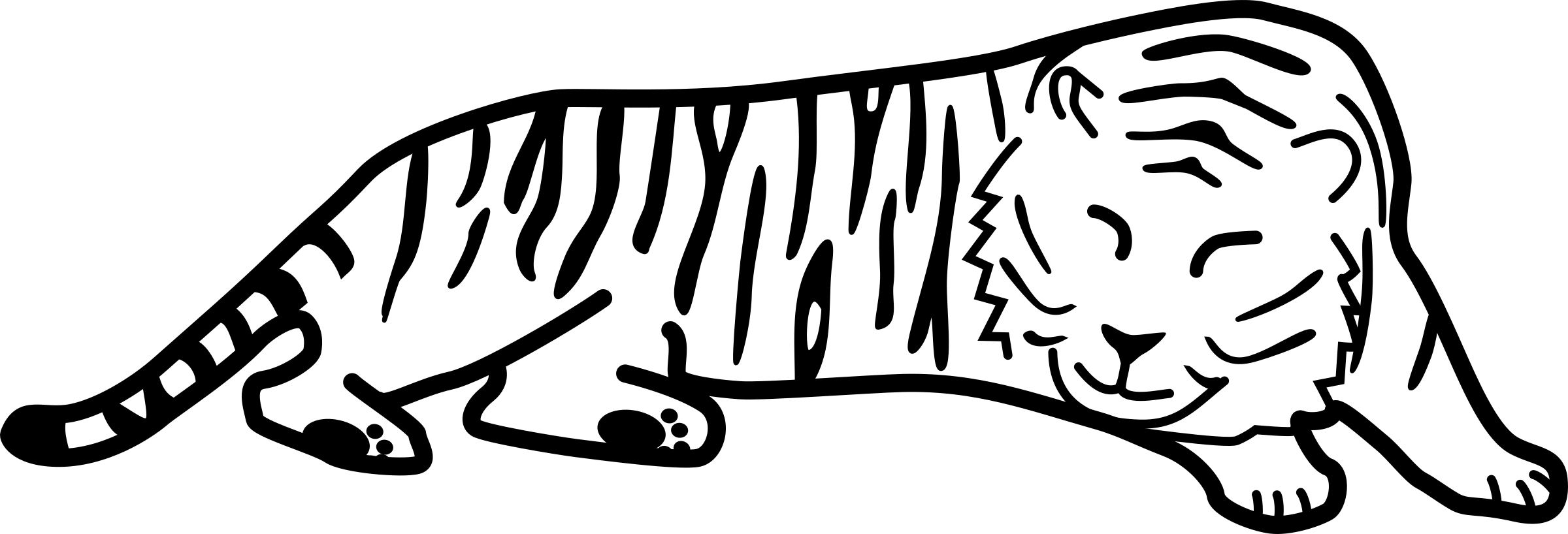 臥虎線稿 壁紙