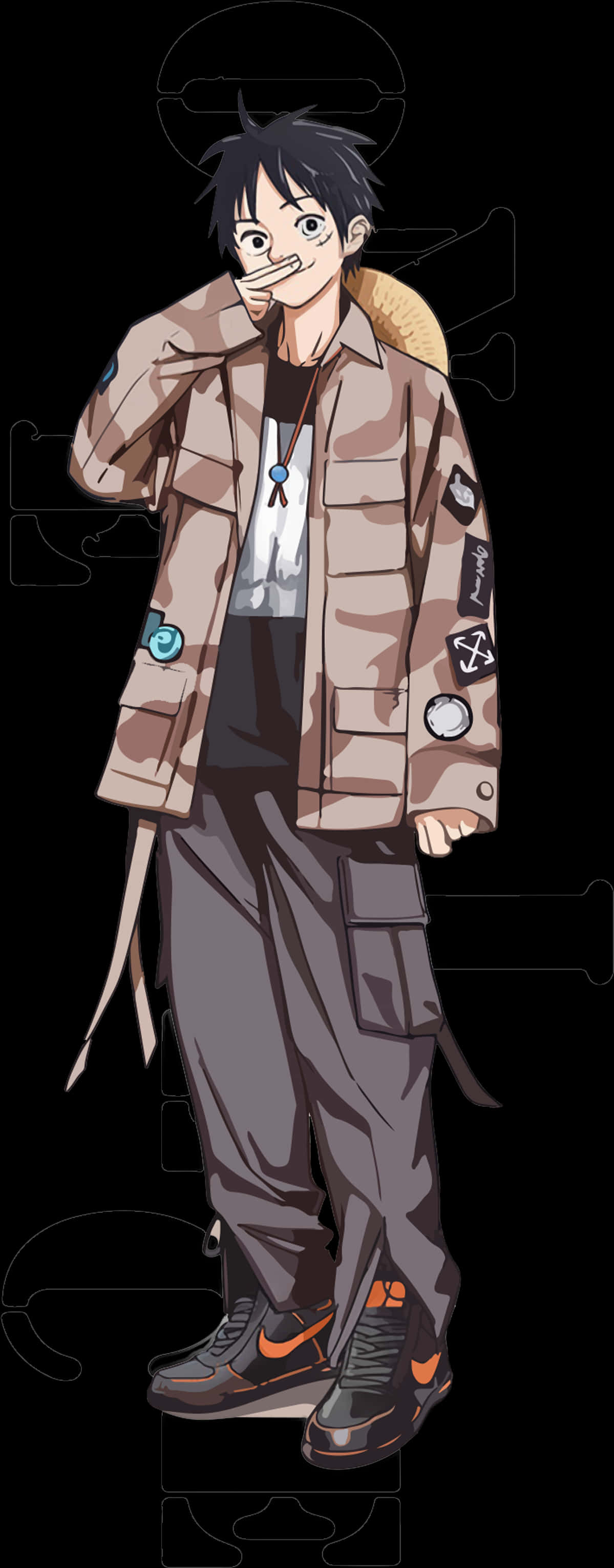 航海王現代風魯夫服裝 壁紙
