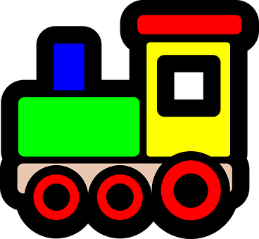 色彩繽的簡約火車插圖 壁紙