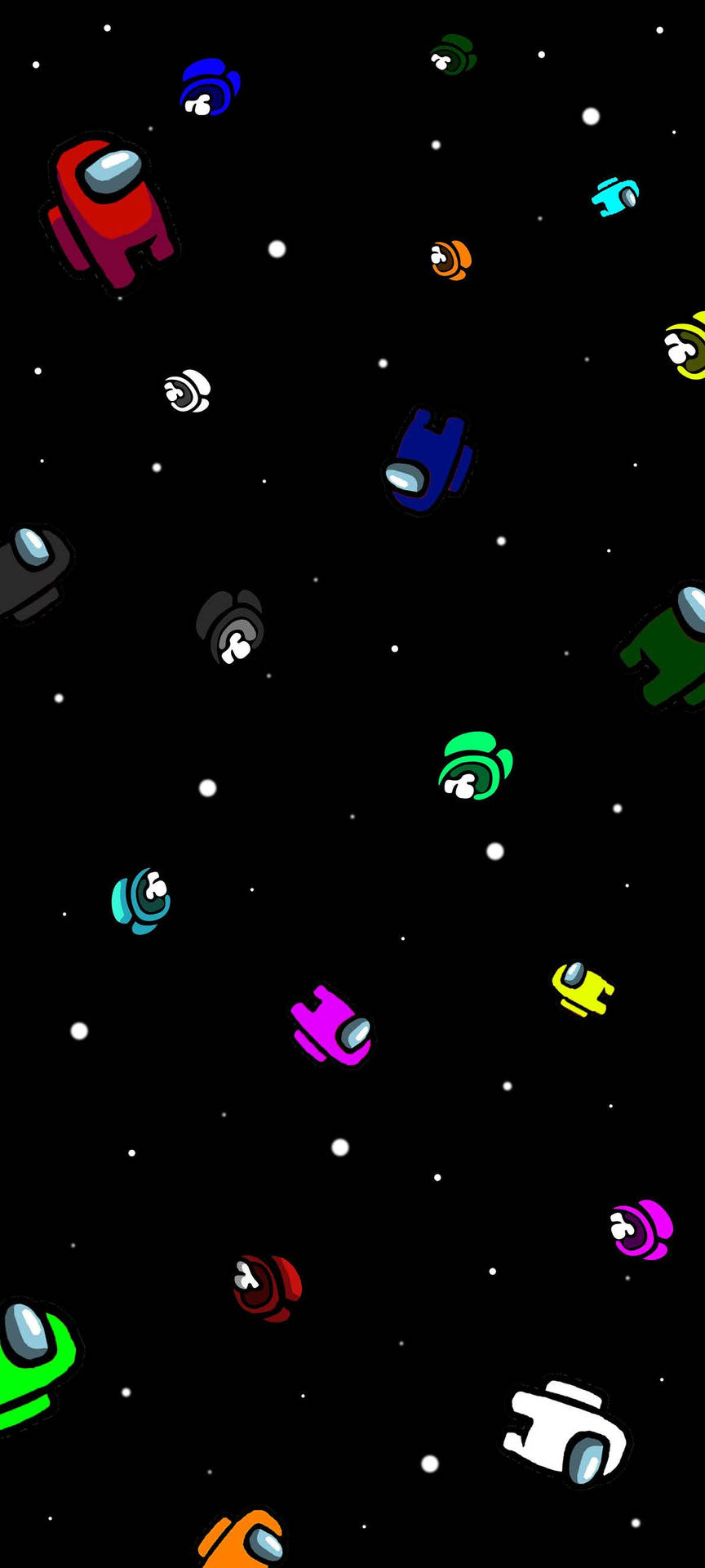 Among Us角色在星際間漂浮於太空 — Among US 壁紙