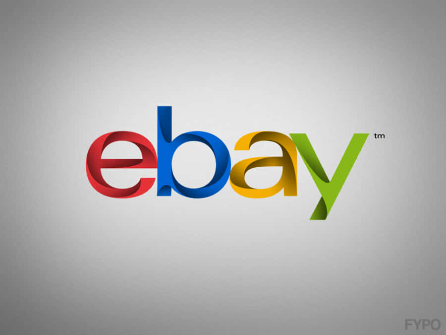 品牌 桌布 壁紙 — 色彩繽紛的eBay標誌，紅色、藍色、黃色和綠色字母，位於柔和灰色漸變背景上。