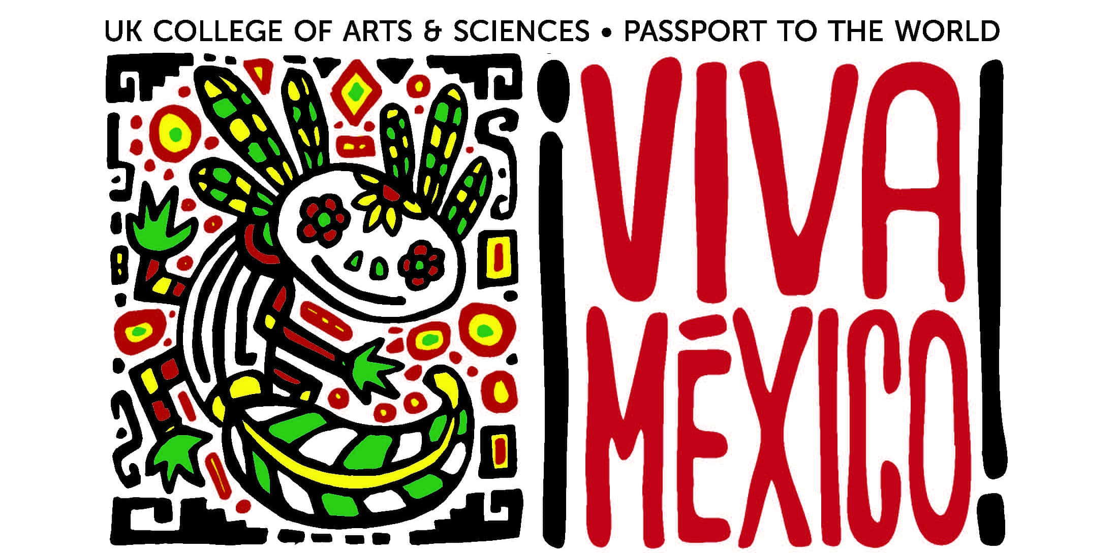 Viva Mexico 桌布 壁紙 — 色彩繽紛的墨西哥民間藝術插圖，描繪一個微笑的糖骷髏頭，帶有彩色幾何圖案和粗體紅色文字 VIVA MÉXICO。