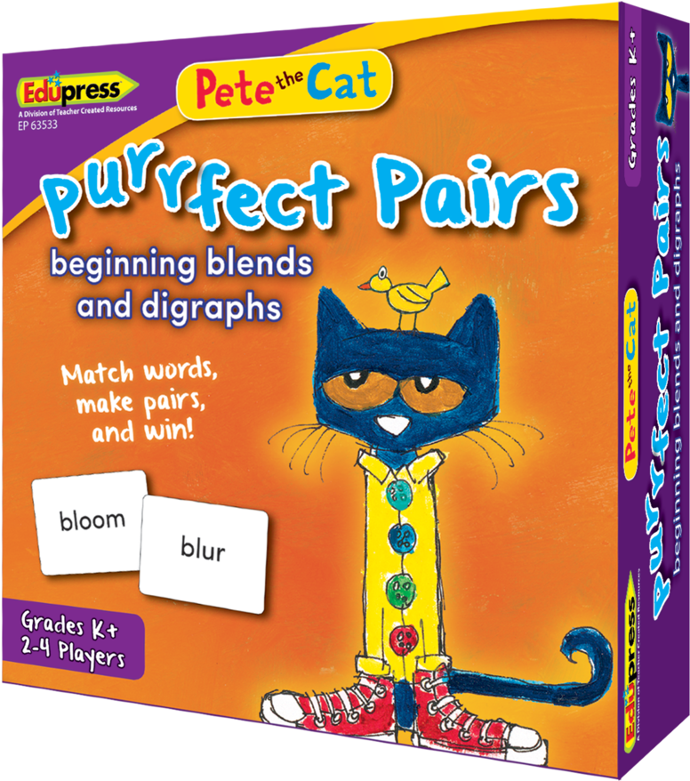 Cat Drawing 桌布 壁紙 — 色彩繽紛的插圖遊戲盒，Pete the Cat 穿著黃色襯衫和紅色鞋子，頭頂有一隻鴨子。