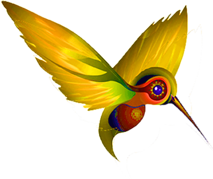 色彩繽紛的藝術蜂鳥插畫 壁紙