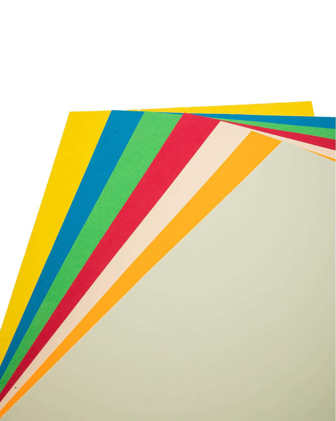 Sheet 桌布 壁紙 — 色彩鮮豔的紙張在純白背景上以對角線方式呈扇形展開。