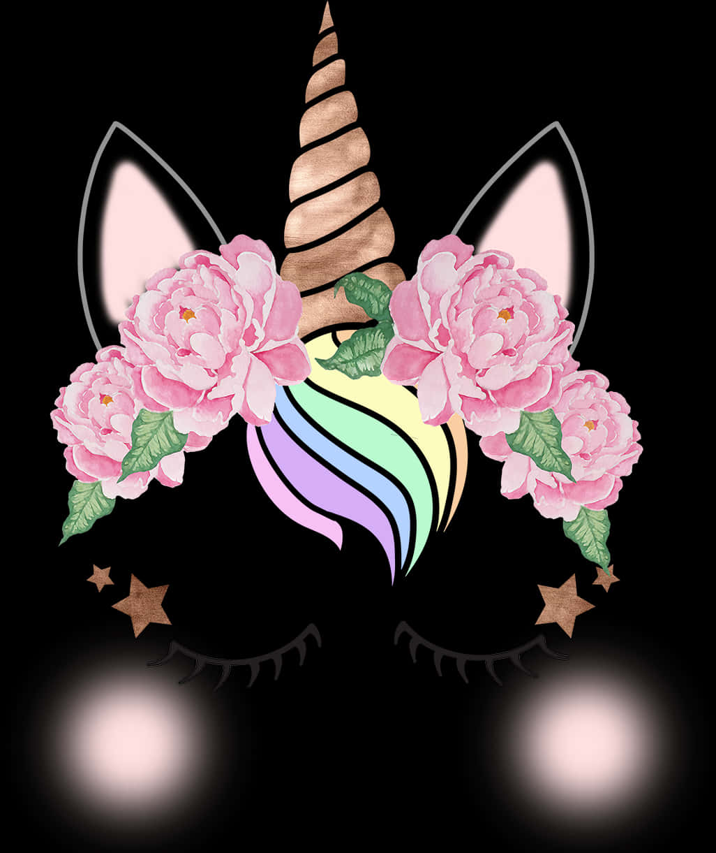 花卉獨角獸圖案 壁紙