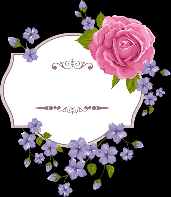 花卉裝飾邊框設計 壁紙