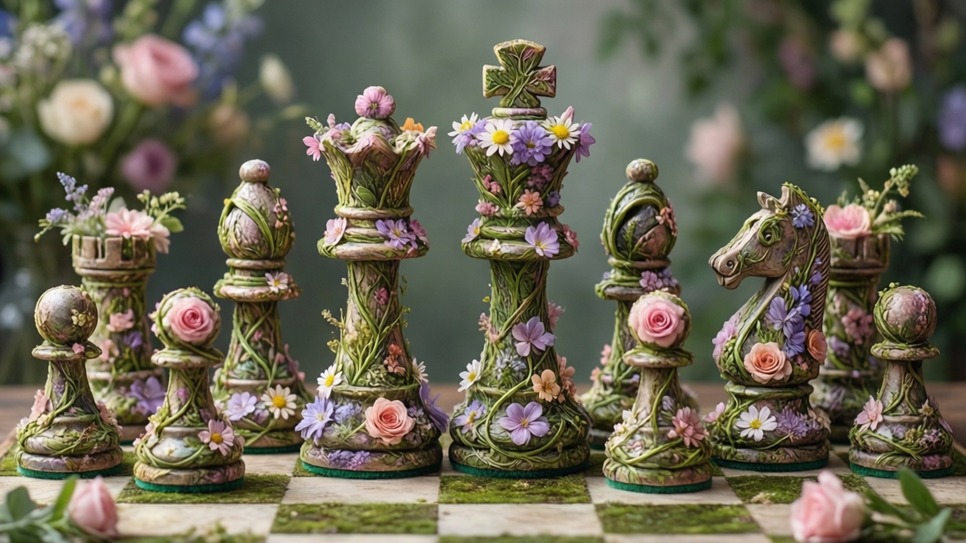 花草棋局 壁紙