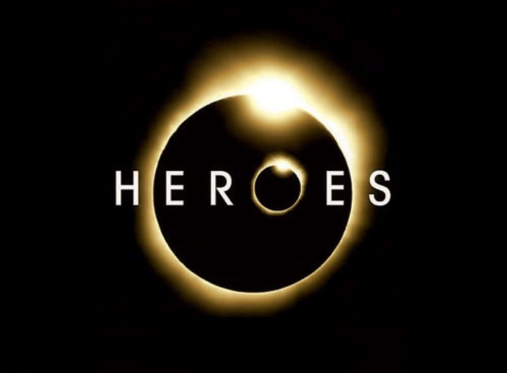 heroes 桌布 壁紙 — 「英雄」一詞居中於黑色背景上發光的日食之中。