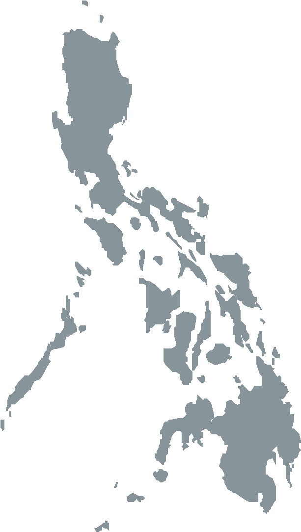 Philippines Map 桌布 壁紙 — 菲律賓的極簡灰色輪廓地圖在純黑色背景上脫穎而出。