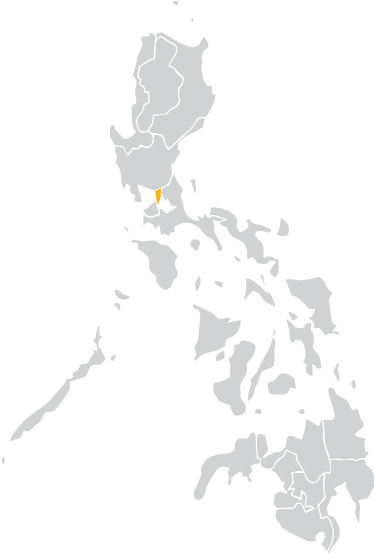 Philippines Map 桌布 壁紙 — 菲律賓的極簡灰階地圖，上面有一個黃點標記特定島嶼位置。