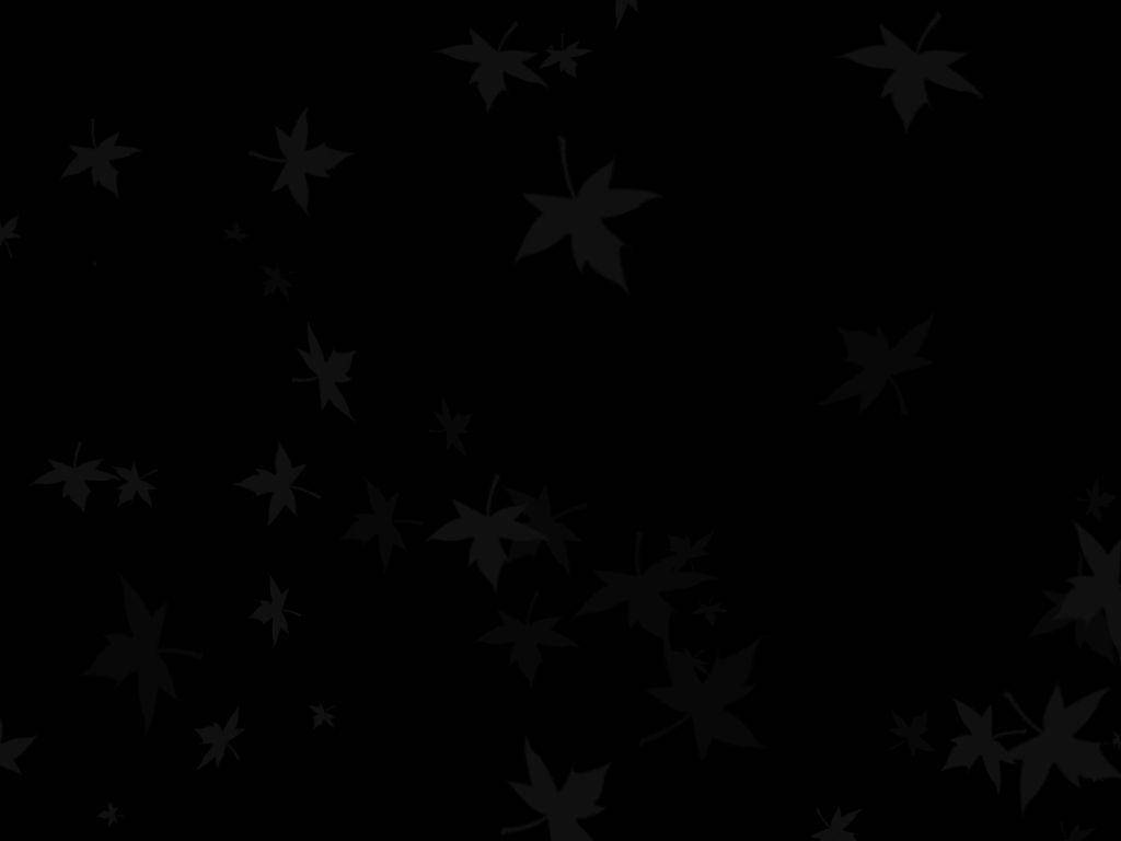 Plain Black 桌布 壁紙 — 落下的楓葉的深色剪影在純黑色背景上飄動。